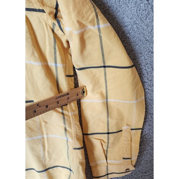VTG Panhandle Slim Rough Stock Yellow Plaid Long Sleeve Button Down Shirt Size L - Picture 8 of 14